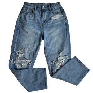 American‎ Eagle Women's Highest Rise 90's Boyfriend Jeans Size 4 Ripped Stretch